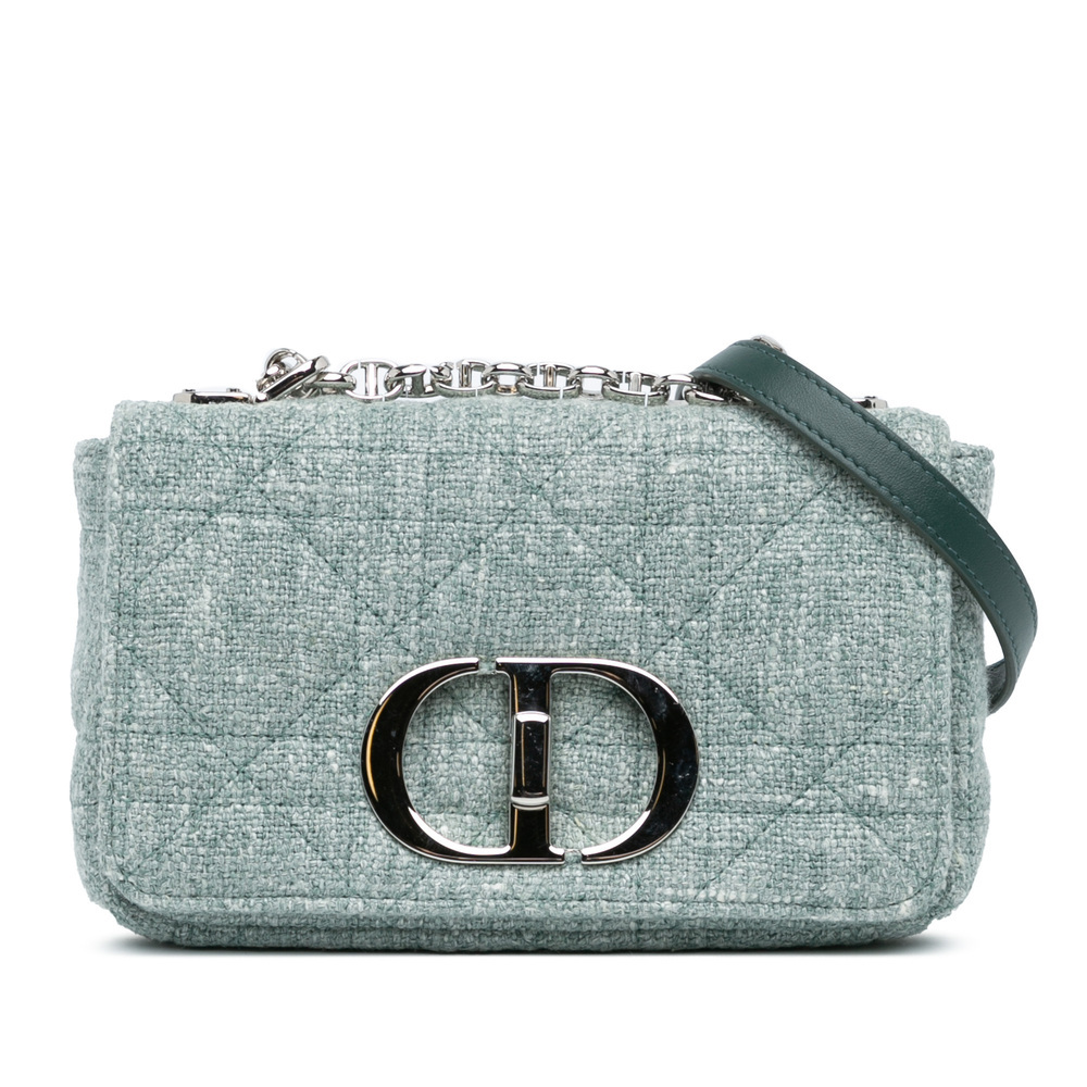 Pre-Loved Dior Small Tweed Macrocannage Caro Bag